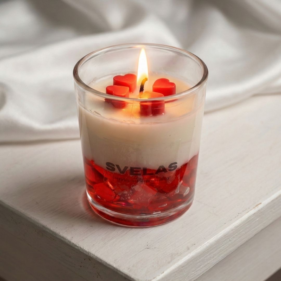 vela corazón cuenco de madera