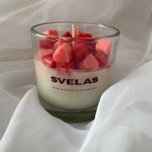 vela corazón cuenco de madera