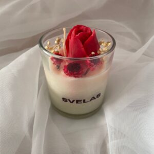 vela corazón cuenco de madera