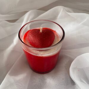 vela corazón cuenco de madera