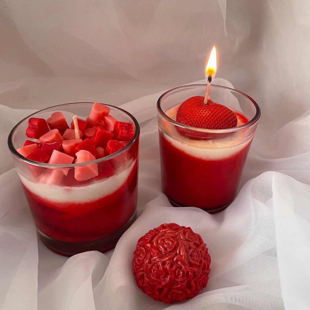 vela corazón cuenco de madera