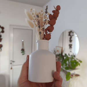 Florero Botella "Farmhouse" Blanco Mate | Diseño Yeso (10cm)